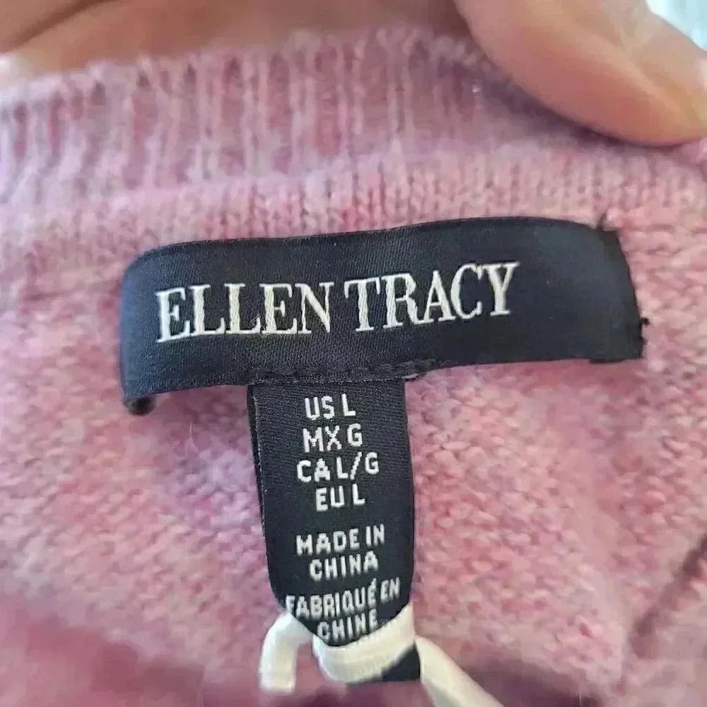 Ellen Tracy Women's Mulberry Heather Poly/Nylon/Spandex Crewneck Sweater NEW - Picture 5 of 12